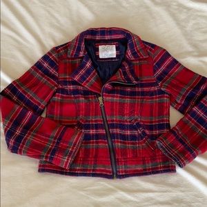 •Justice• Plaid Moto Jacket